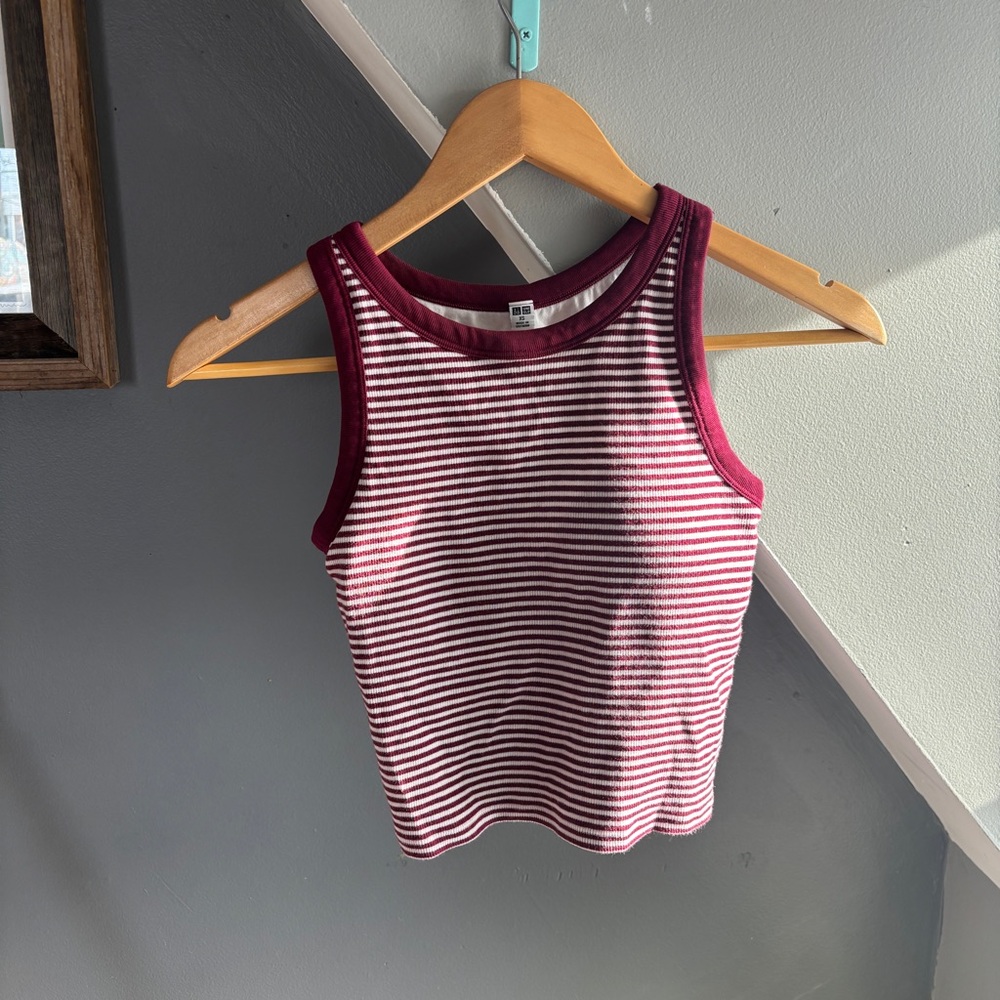 Uniqlo Striped Built-in Bra Tank